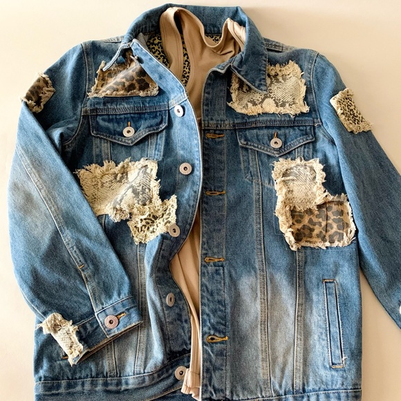 POL denim patchwork jacket - Picture 2 of 5